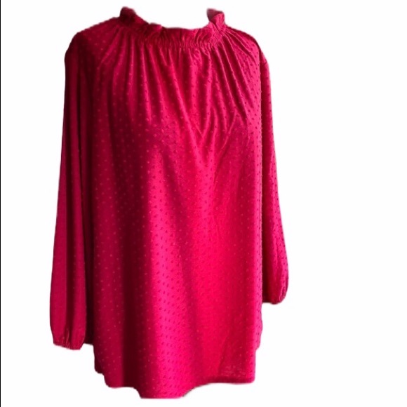 Adrianna Papell Tops - ADRIANNA PAPELL Ruffle Mock Neck Top Large NWT